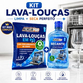 Kit Detergente em Pó e Secante para Máquina de lavar louças | Remove gordura pesada, secagem rápida
