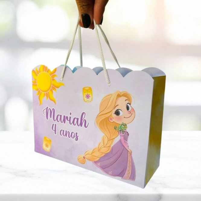 SACOLINHA personalizada RAPUNZEL ENROLADOS - Lembrancinhas de aniversario - FESTA INFANTIL - Mimos - PEGUE E MONTE