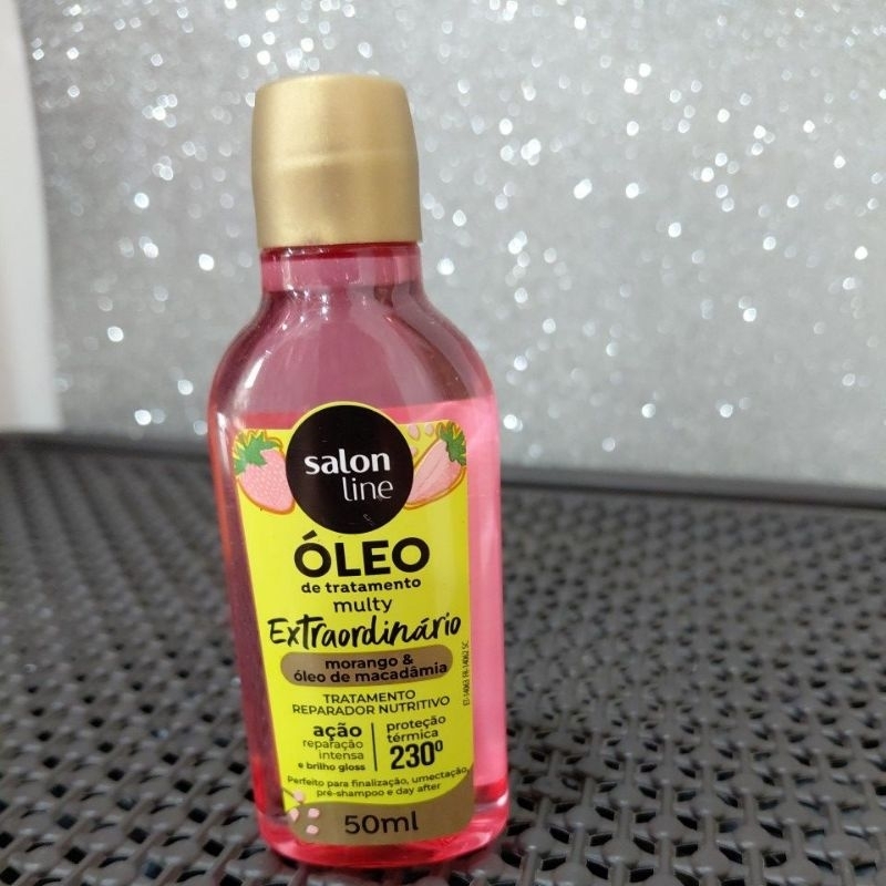 óleo de tratamento multy extraordinário salon line  Morango e óleo de Macadamia de 50 ml salon line