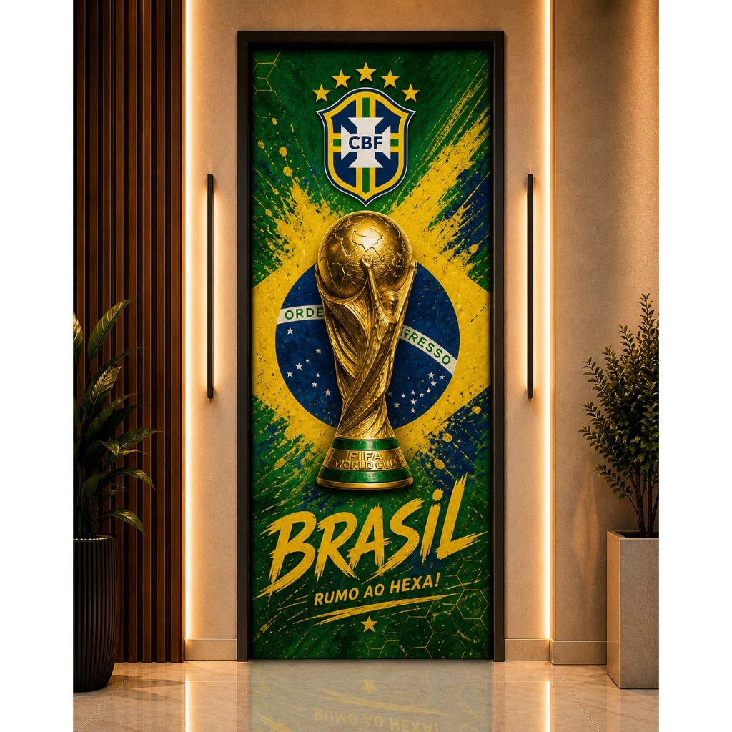 Capa de porta painel com elástico  2,10x0,85 COPA DO MUNDO 2026 PASCOA