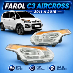 Farol C3 Aircross 2011 2012 2013 2014 2015 Cromado