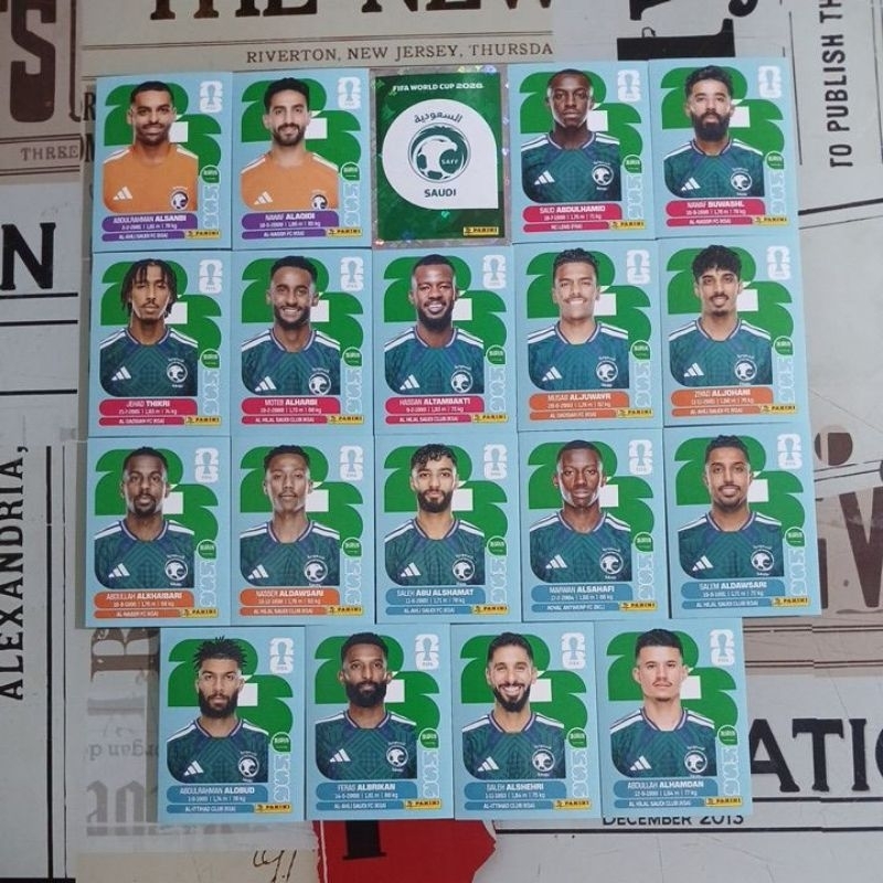 Arábia Saudita - Figurinhas Originais Avulsas Copa do Mundo Fifa 2026 (KSA) (venda unitária)
