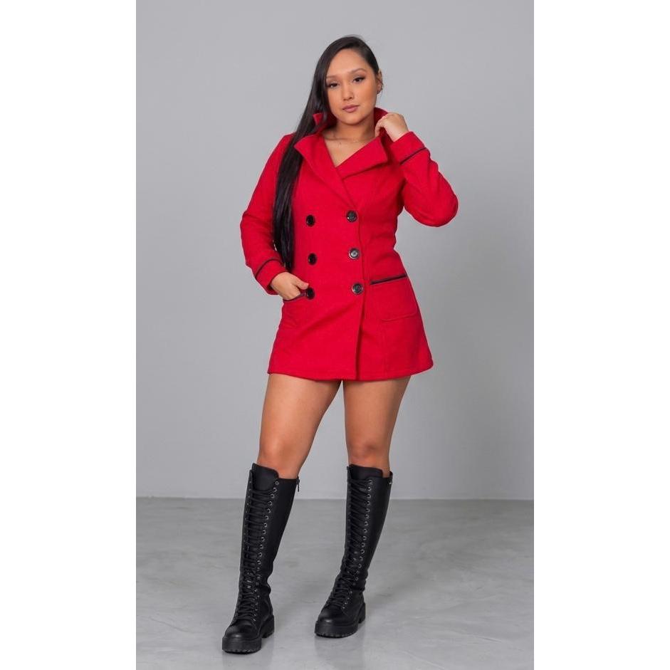 Casaco Sobretudo Feminino Flanelado de Moletom Elegante Inverno Qualidade Premium Acabamento Fino