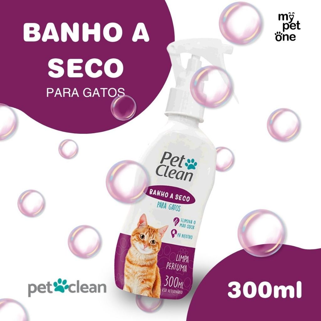 Banho a Seco Spray Para Gatos Pet Clean 300ml