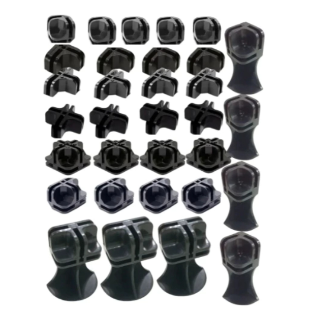 50 Conectivo + 12 Pés para Vidros ou Aramado - Conector para Balcão Modulado