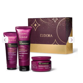 Kit Presente Siàge Pro Cronology: Shampoo + Condicionador + Máscara Capilar. Eudora.