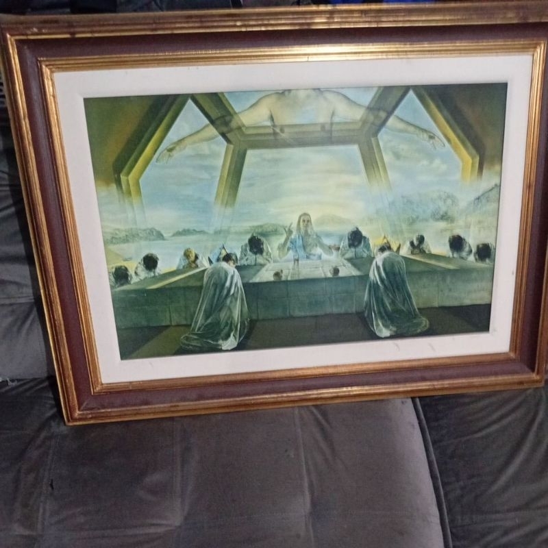 pintura emoldurada Salvador Dali reprodução  O sacramento da Última ceia 1955 do pintor Salvador dali 70 x99 altl