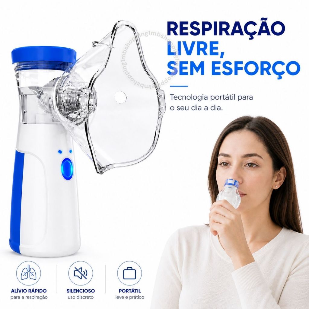 Nebulizador Inalador Portátil Silencioso Automático Ultrassônico Us  Diário  Compacto Adulto Criança