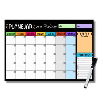 Planner magnético mensal e semanal para geladeira (Organizadores)
