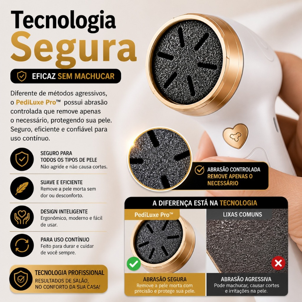 Esfoliador Eletrico Portatil Removedor Calosidades Pes Pedicure Lixa Bateria Recarregavel