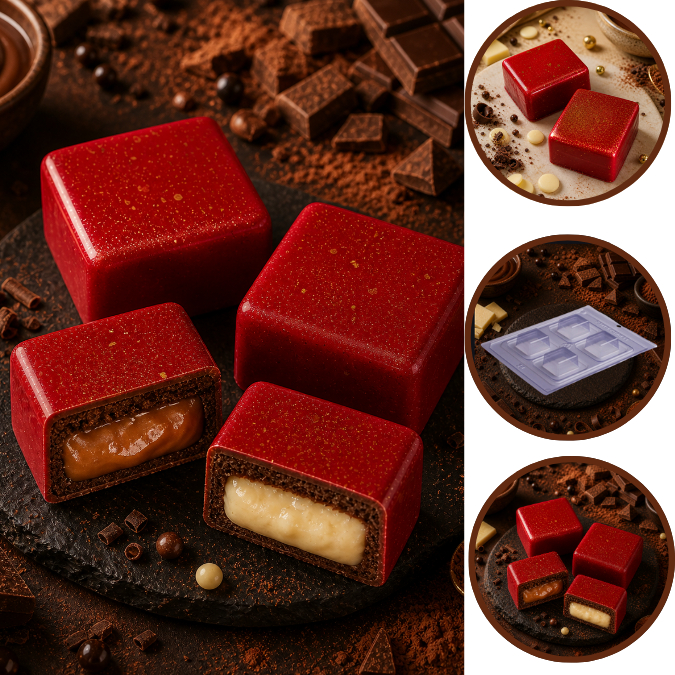 1 ~ 5 Forma Para Chocolate Especial 3 Partes Bolo Bombom P28 Porto (CHOCO)