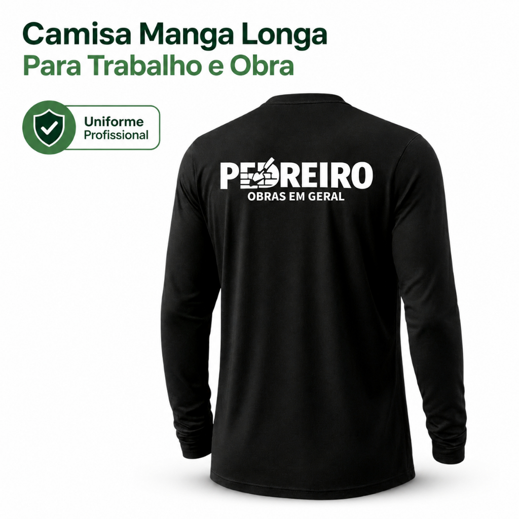 Camiseta para Pedreiro Com Telefone Trabalho Uniforme Profissional Autônomo