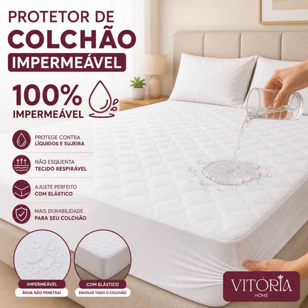 Capa Para Colchão Protetor de Colchão Impermeavel Matelado Com Elastico