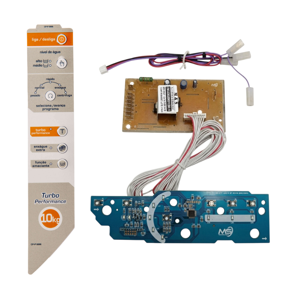 Placa Resinada + Adesivo Compativel Lavadora Bwg10a W10605809
