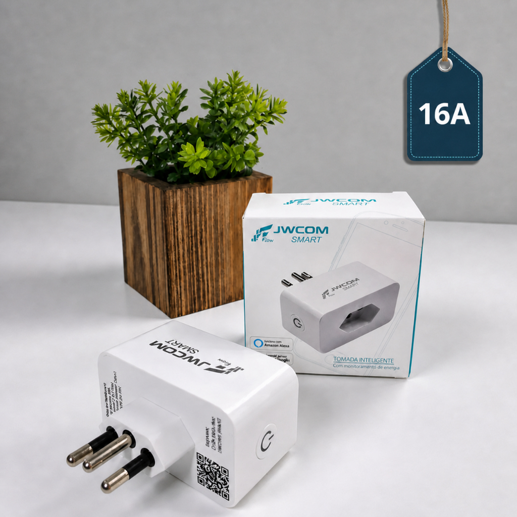 Tomada Inteligente Wifi 16a Jwcom Bivolt Medidor De Consumo