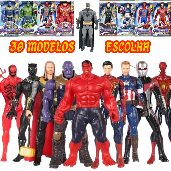 Boneco Super Heroi 30cm Articulado Com Luz E Som Interativo Infantil Presente Brincar E Colecionar