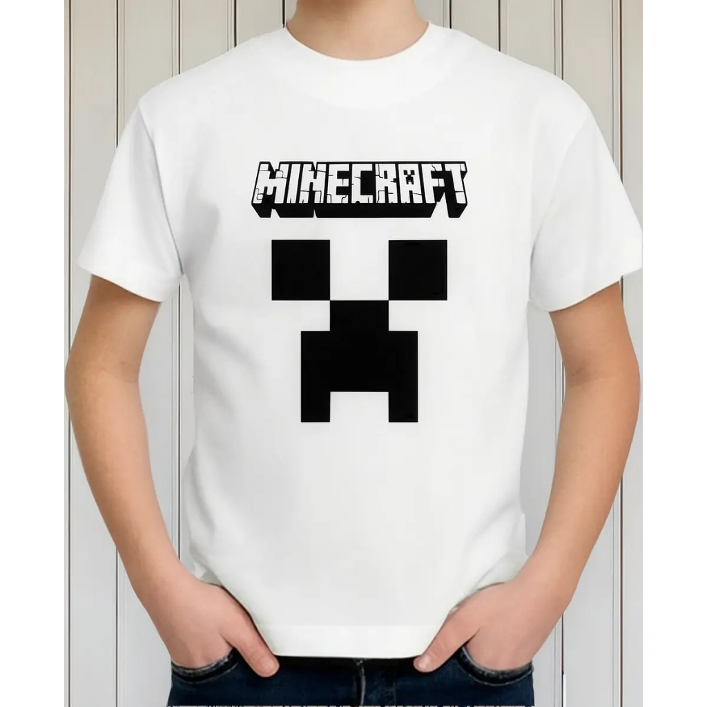Camiseta Minecraft Infantil Blusa Menino Menina Creeper Varias Cores Geek