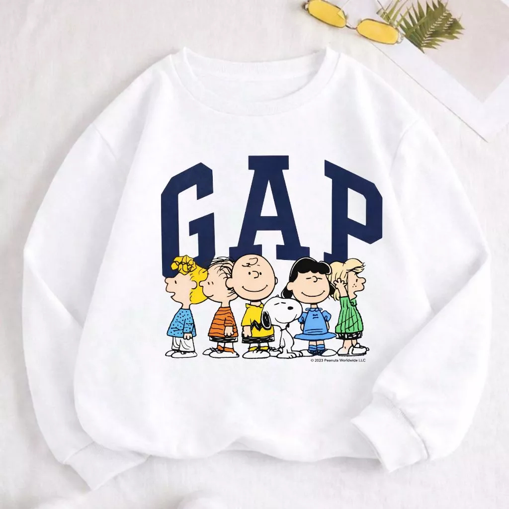 Blusa Moletom Fermina Gap Turma Snoopy Charlie Brown Casaco De Frio Gola Careca