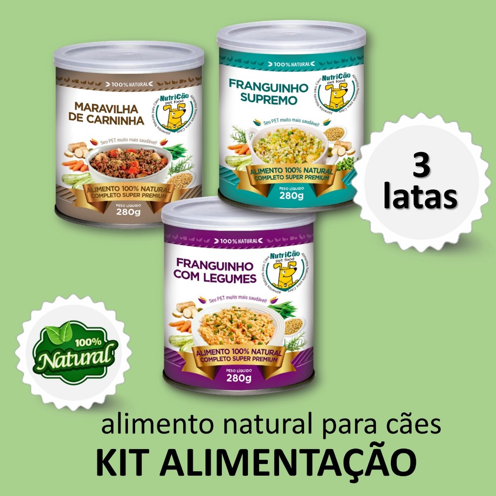 Kit Delícia Ração Úmida NutriCão Pet Food para Cães Sabores Alimento Natural