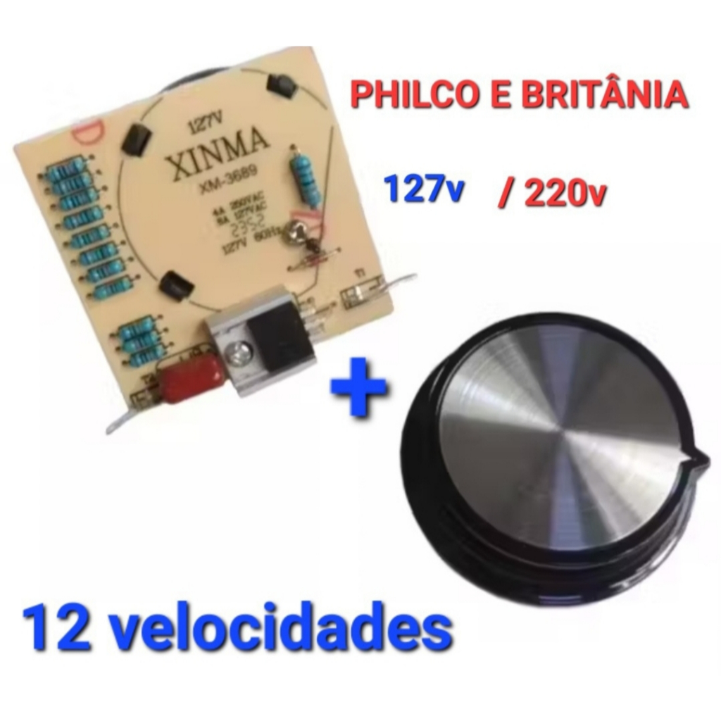 Chave interruptor 12 velocidades + botão para liquidificador BRITÂNIA BLQ1300 1400W original