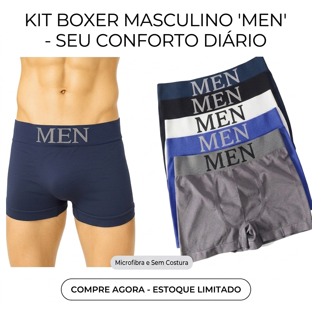 Kit 6 ou 12 Cueca Boxer Masculina Adulto Micromodal Super Fino