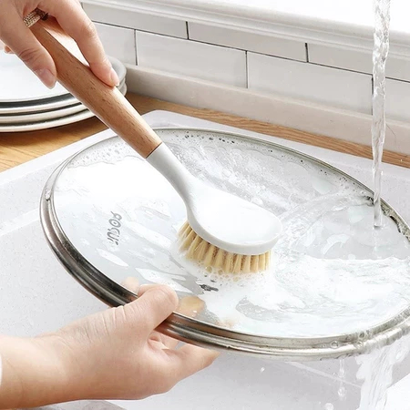 1/2/3PCS Escova de Cozinha Japonesa Cabo Longo | Limpeza Eficiente Cerdas de Sisal Duráveis