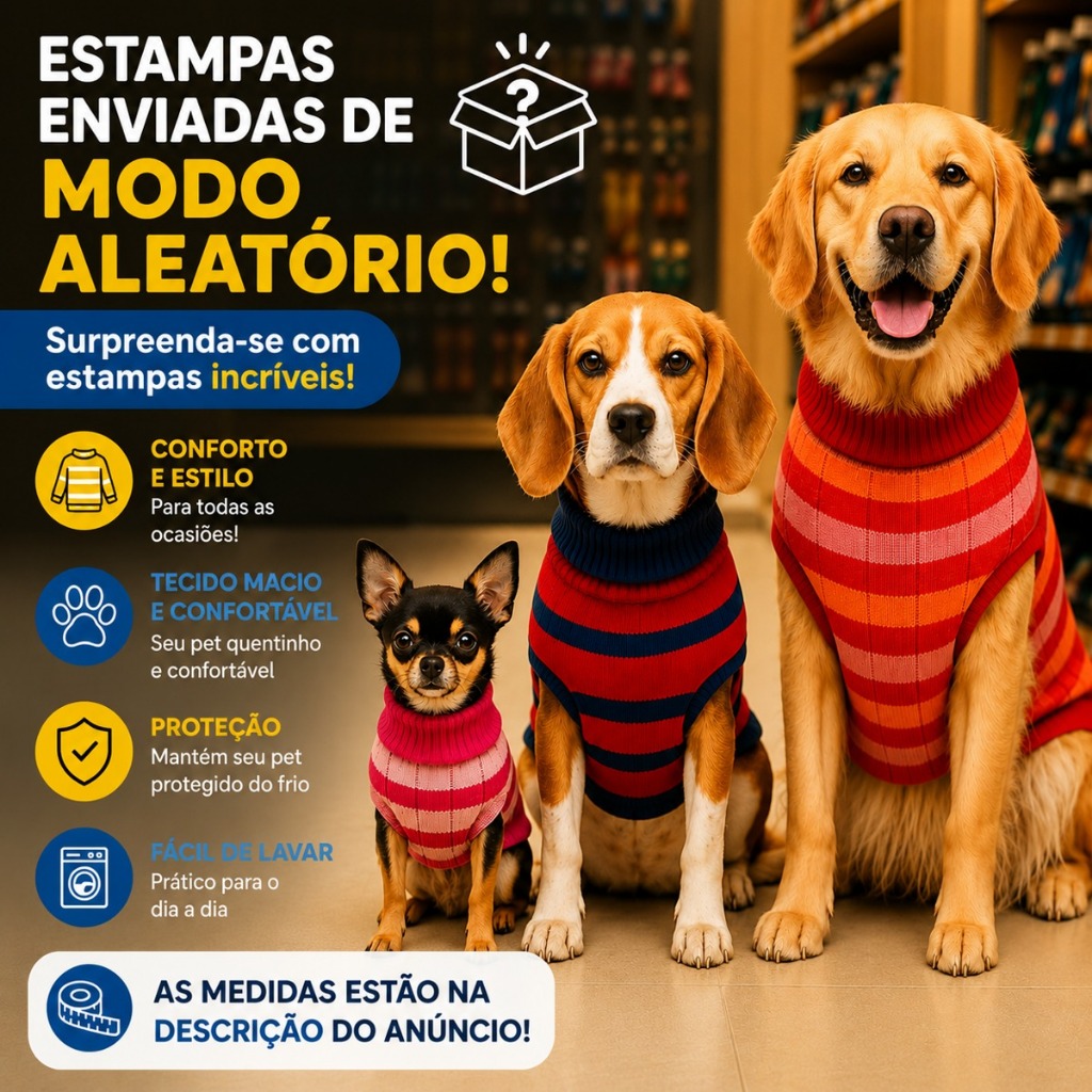 Roupa de Lã Pet Protege do Frio Roupinha Cachorros Envio Imediato