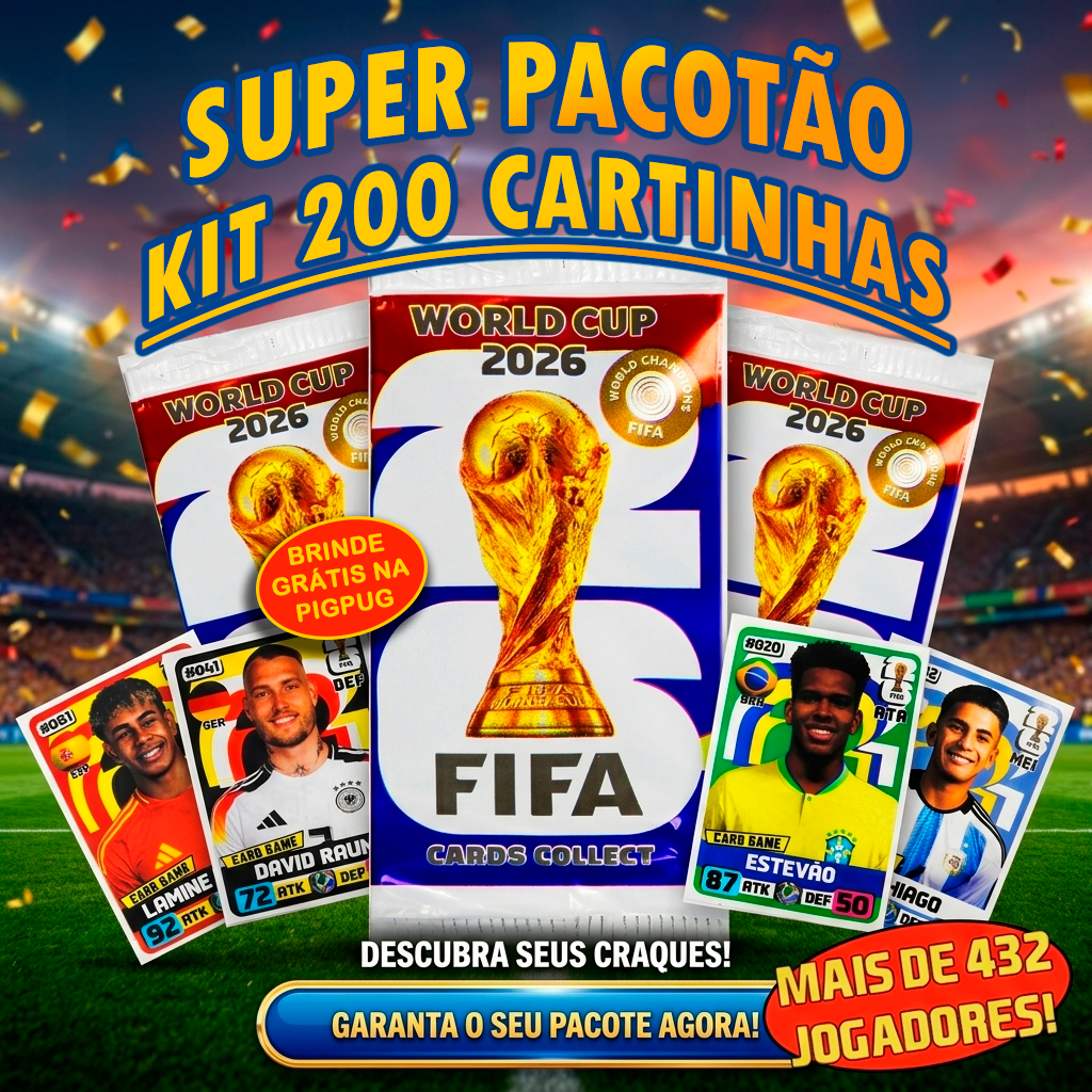 SUPER KIT 1.000 CARDS / 250 PACOTINHOS - COPA DO MUNDO 2026 (CARTINHAS, REVENDA, TRANDING CARDS)