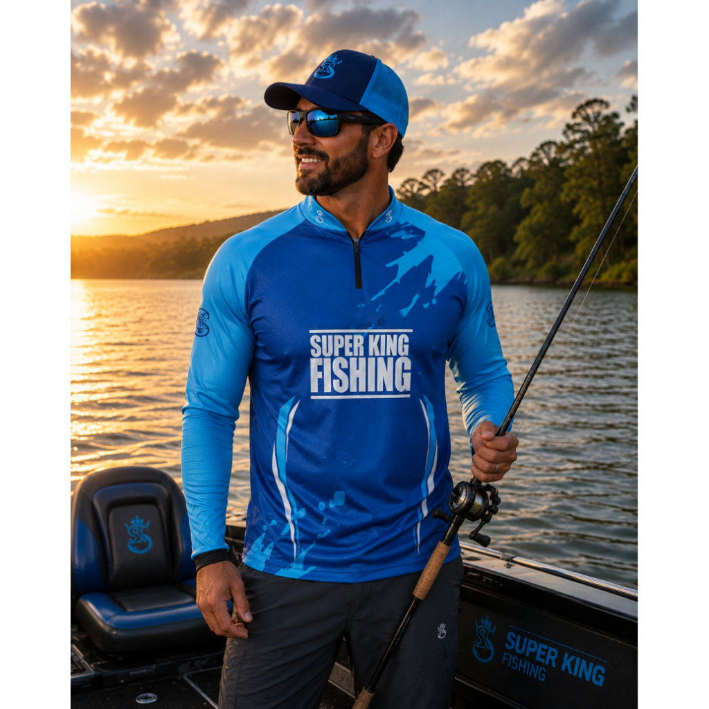 Camiseta Camisa Manga Longa Pesca com Proteção UV+50-Estampada-Ideal para Atividades ao ar Livre-Não desbota SK-115