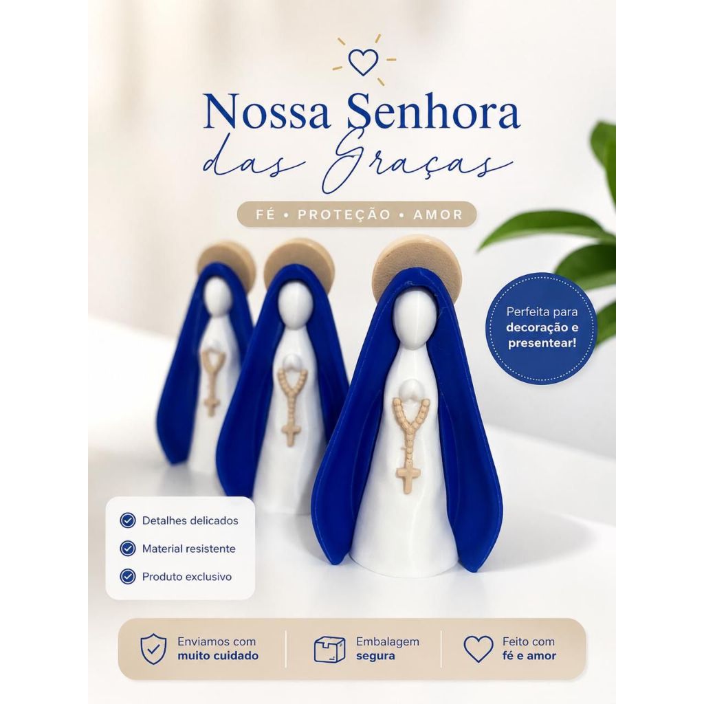Miniatura Nossa Senhora para Decoração Religiosa / Católico / Presente de Fé