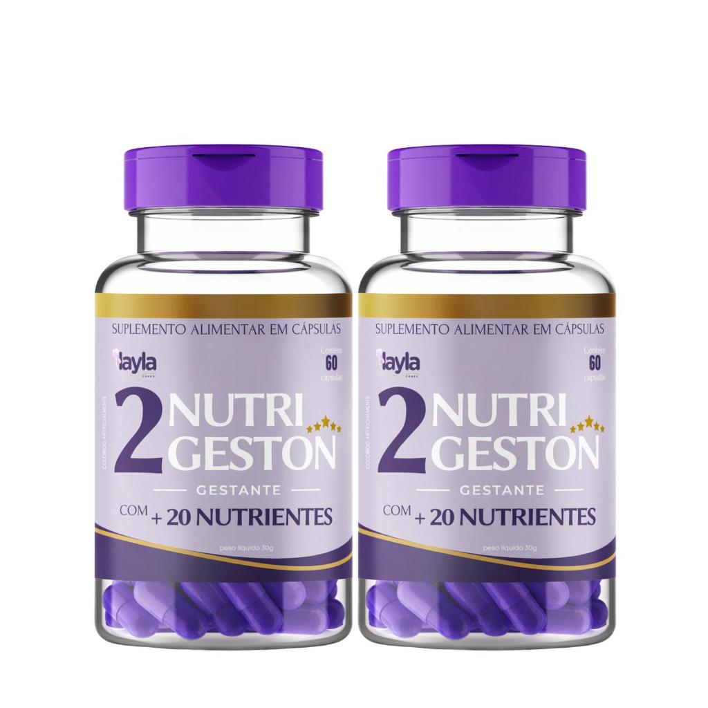 Nutrigeston 2 Gestante Mãe Metilfolato 120 Cápsulas 2 Potes
