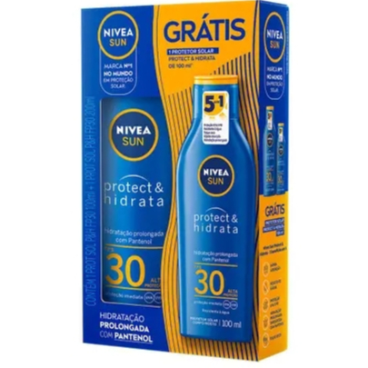 Kit Protetor Solar Nivea Sun Protect & Hidrata FPS 30 Loção 200ml e Ganhe Protetor 100ml