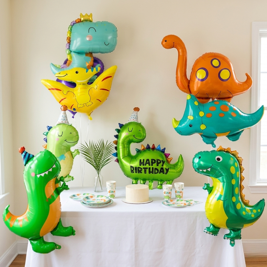 Kit Balão Dinossauro 8 Balões  decoração festa infantil 4d linha luxo
