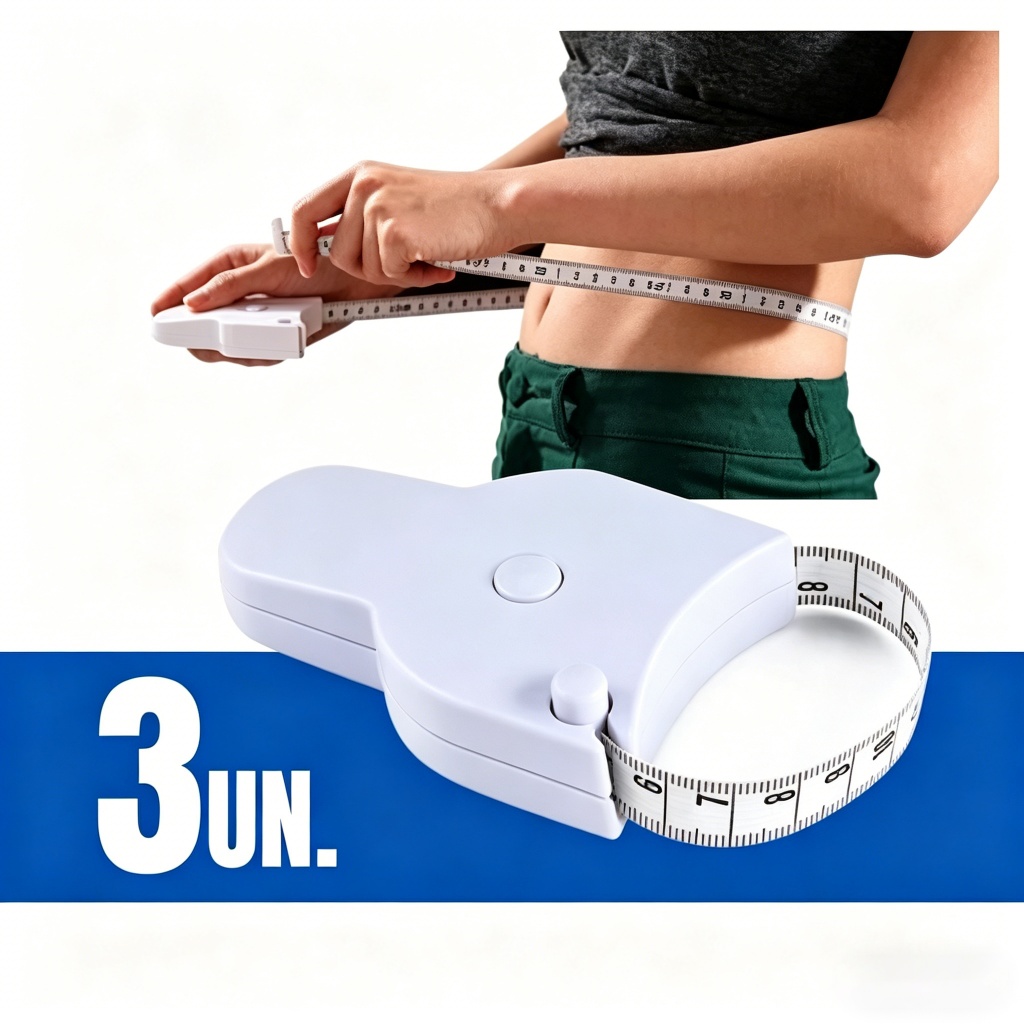 3PCS-Fita métrica para medidas corporais com botão de trava, 1,5 metro, ajustável.
