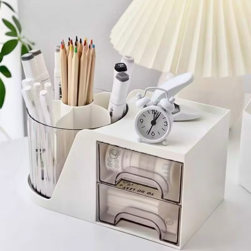 Organizador de Maquiagem gaveta-Porta treco organizador de mesa Multifuncional-Caixa Organizadora Maquiagem 2 Gavetas