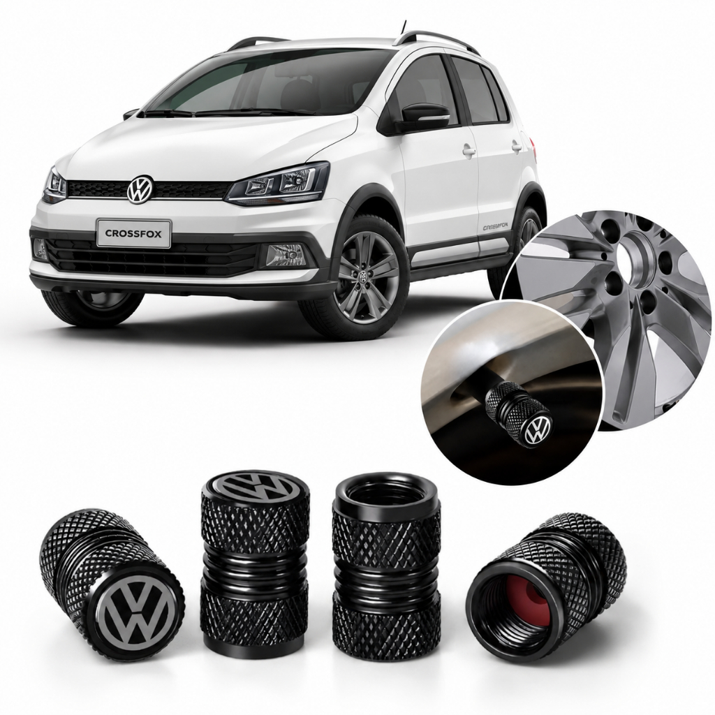 Kit 4 Tampas Bico de Pneu Volkswagen Fox, Cross Fox, Space Fox