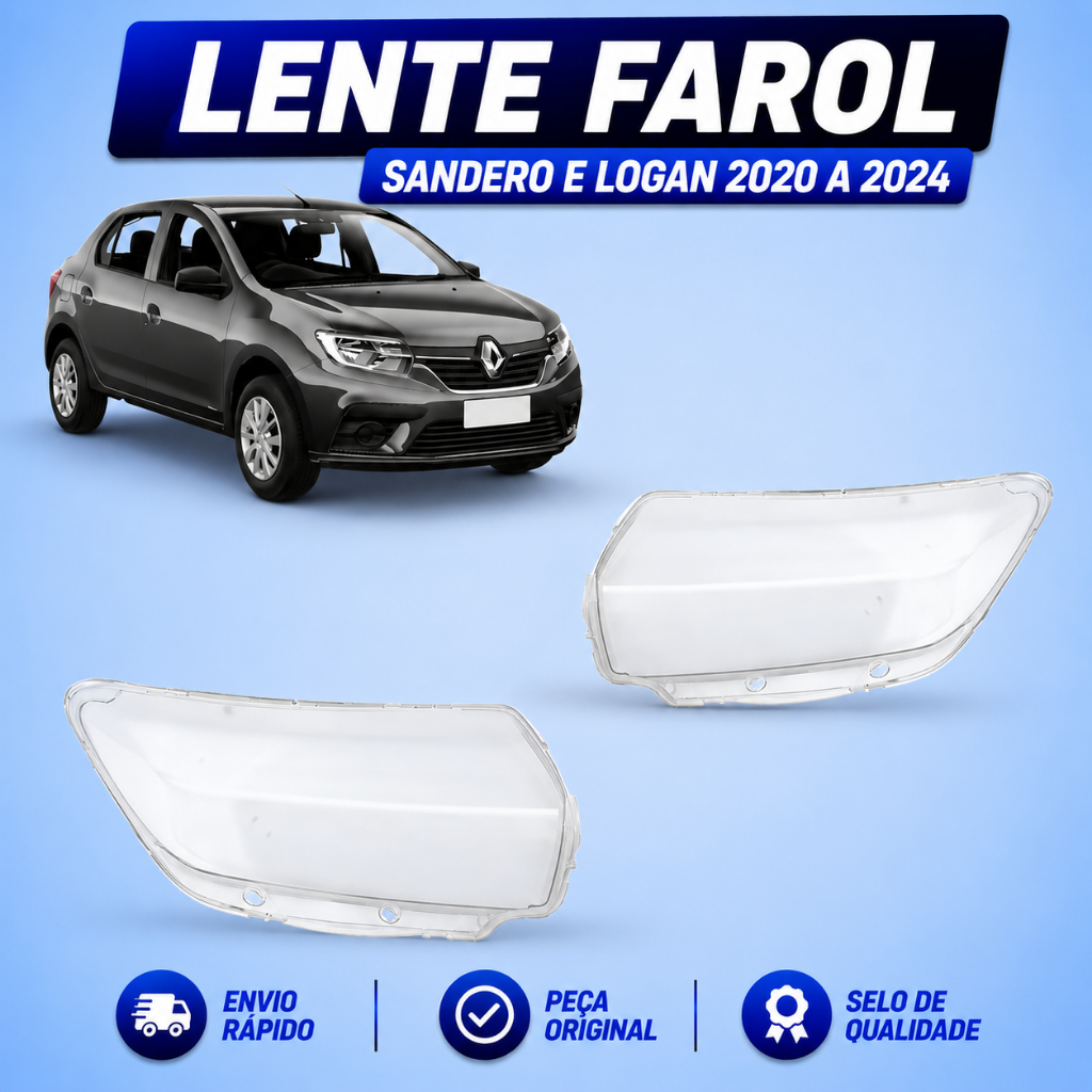 Lente Farol Sandero Logan ANO 2020 2021 2022 2023 2024