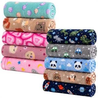 Kit 3 Mantas quentinha Baby Microfibra Soft Estampas e Lisas Menino E Menina