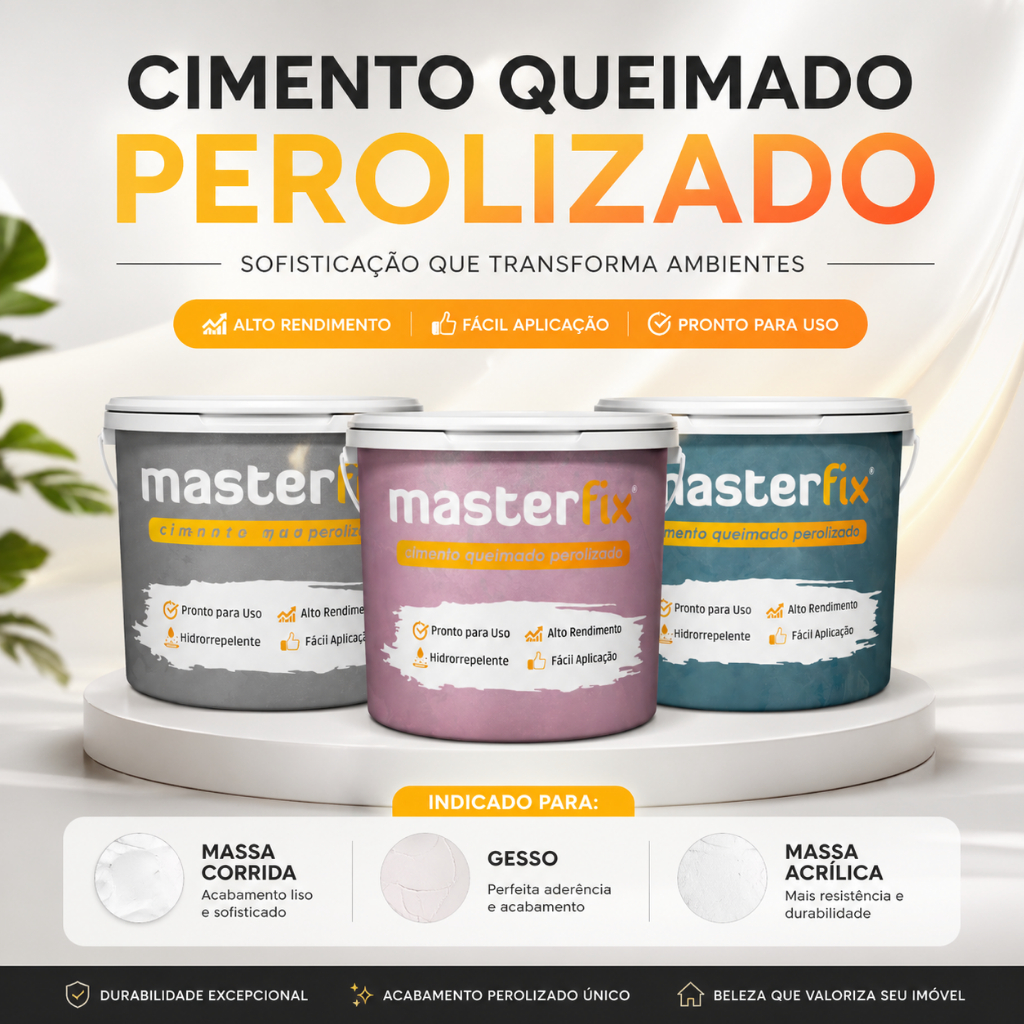 Efeito Cimento Queimado Perolizado 3Kg - Maior Rendimento, Brilho Perolado, Sofisticado e Elegante