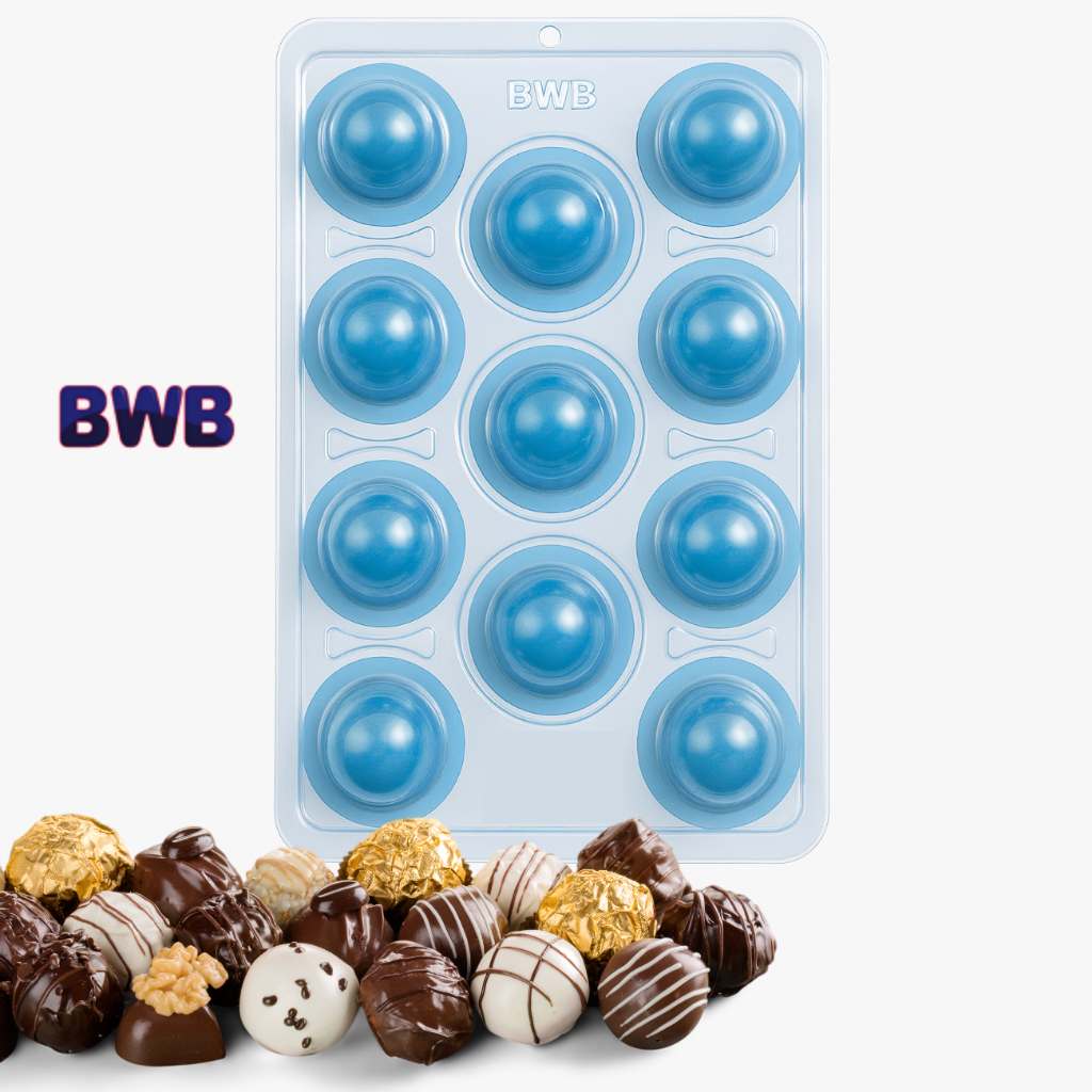 Forma Trufa 3 Partes com Silicone – Bombom Gourmet 20g 30g 45g 60g | Acabamento Profissional | Desmolde Fácil - BWB