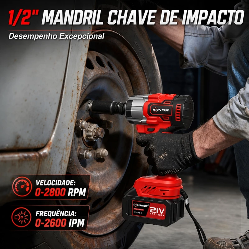 Furadeira Parafusadeira Elétrica e Chave de Impacto a Bateria Brushless — foto 6