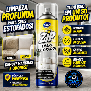 Zip Clean Limpa Estofados Spray 300ml Espuma Magica Limpadora Sofa Colchao Carpete Banco Carro