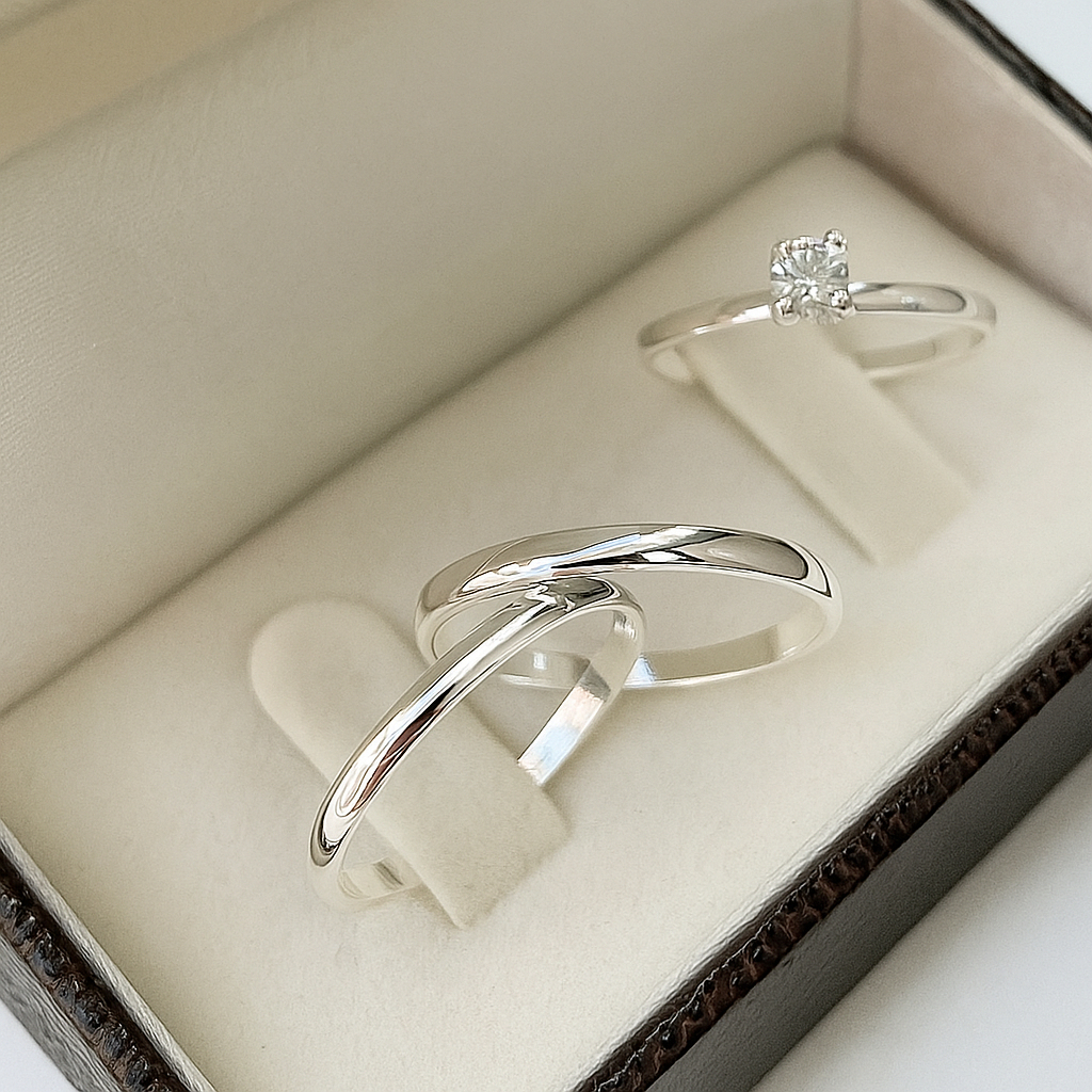 Aliança de Namoro Aço Inox Fina 2mm Lisa Anatômica Compromisso Inoxidável Prata 925 Prata 950 Anel Solitário Casamento
