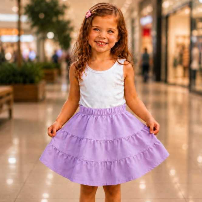 Saia Infantil Saia Tres Marias Lisa Casual Igreja Congresso Varias Cores e Tamanhos 2 ao 10 PROMOÇÃO