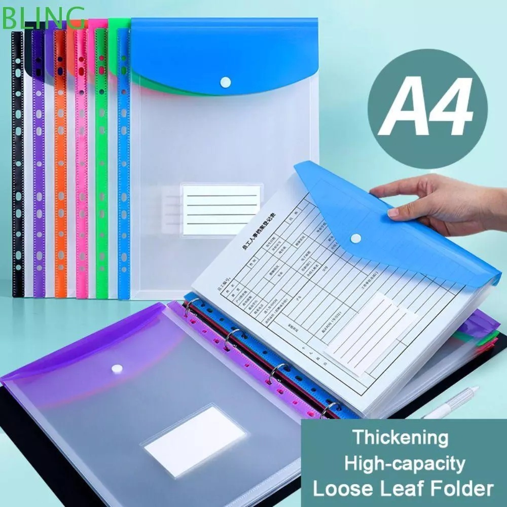 Saco organizador de documentos A4 em plástico – expansível e com 11 furos