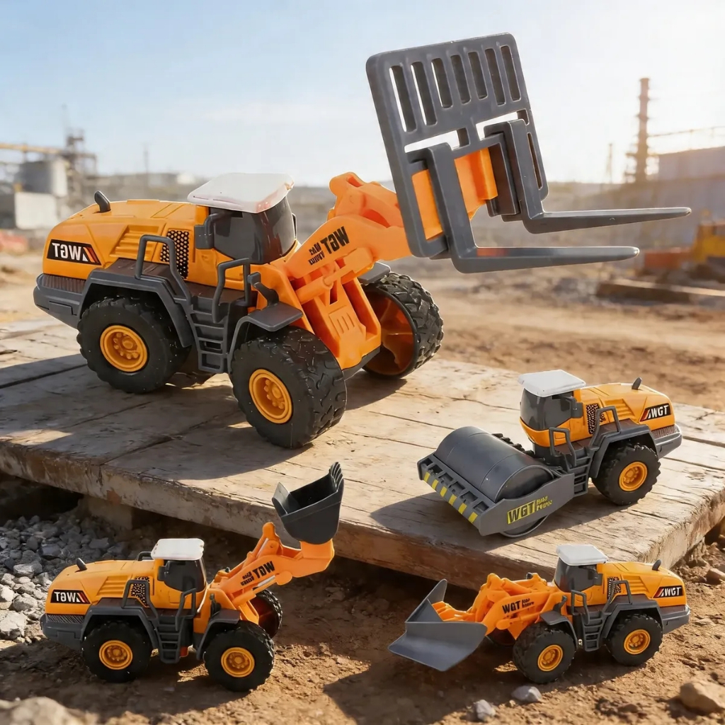 Veículo miniatura Tratores de Construção WEGA de Metal Articulado Com Fricção DieCast 1/32, Sortidos