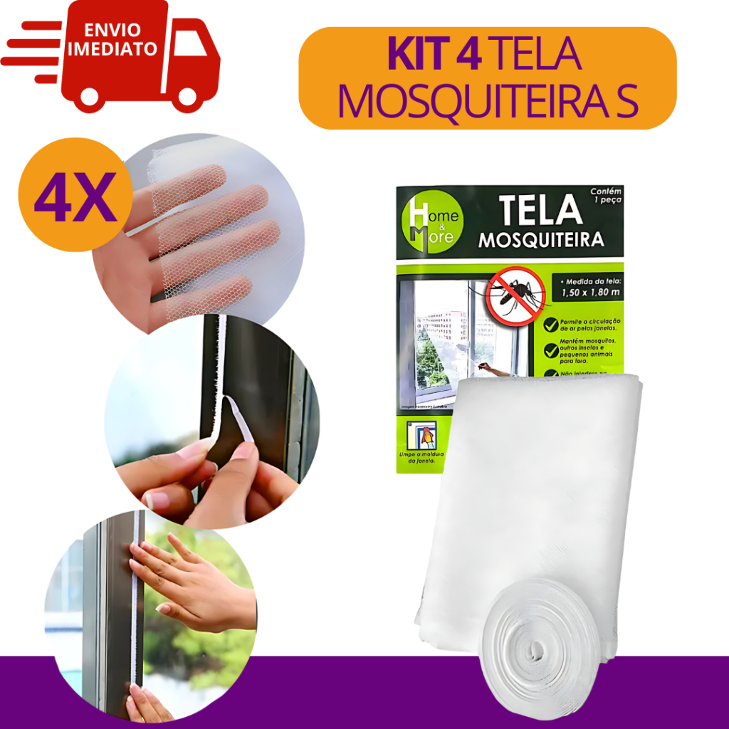 Telas Mosquiteiro 4/3/2/1 Janela Auto Colante Contra Inseto Tela Para Mosquitos 1.30M X 1.50M