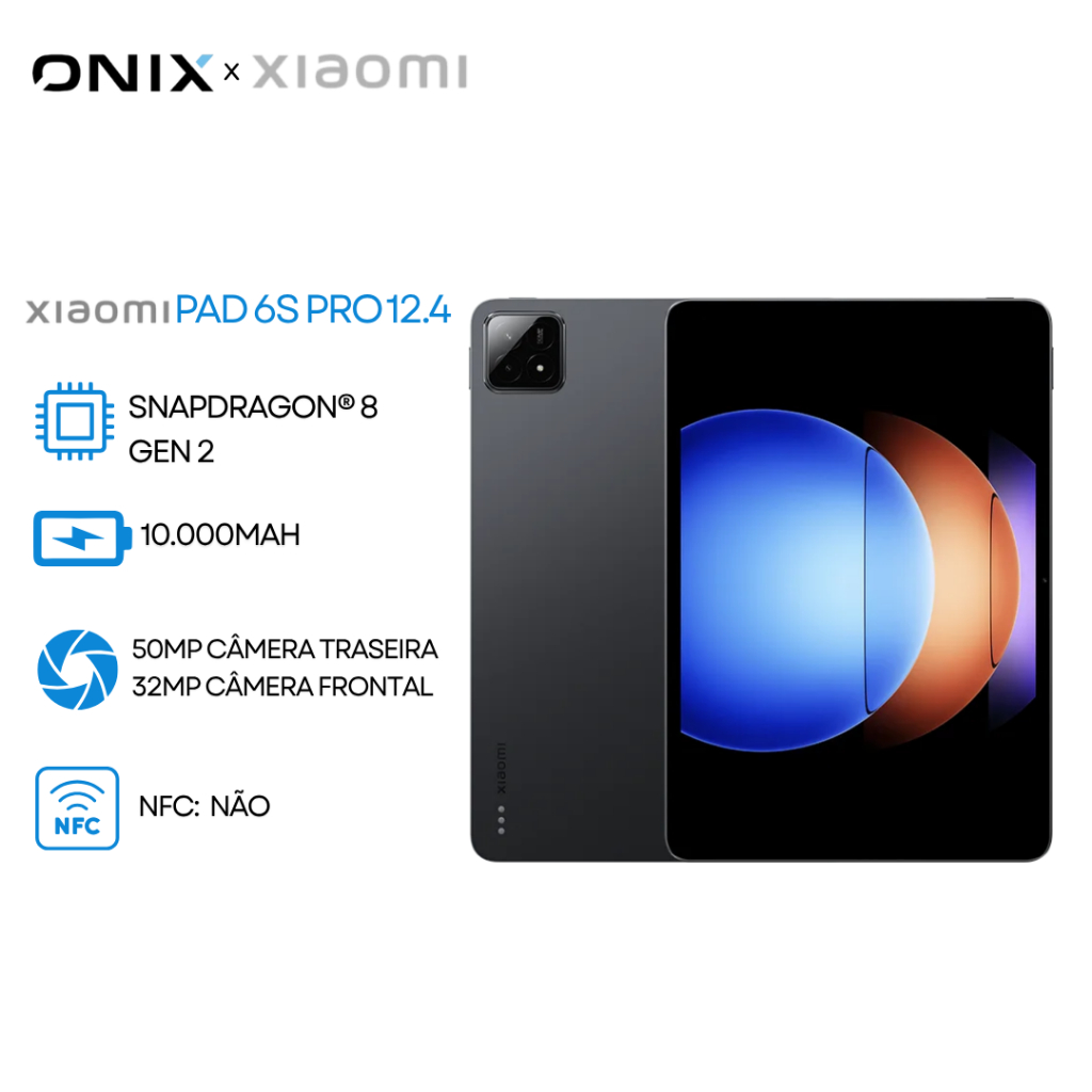 Tablet Xiaomi Pad 6S Pro 12.4, Processador Snapdragon® 8 Gen 2, Bateria 10.000mA