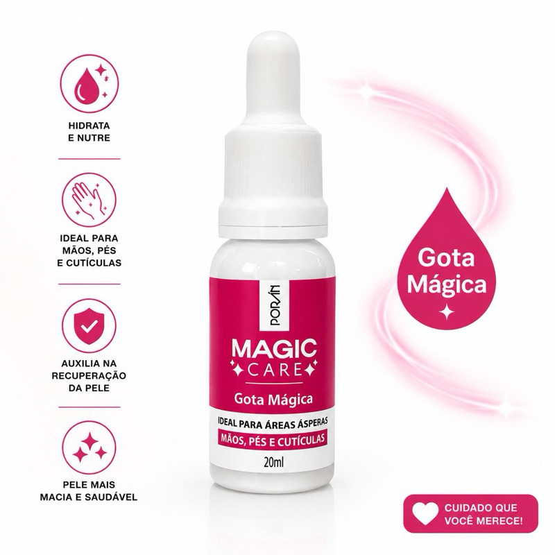 Magic Care Gota Mágica Para Cutículas Mãos e Pés Hidratante 20ml