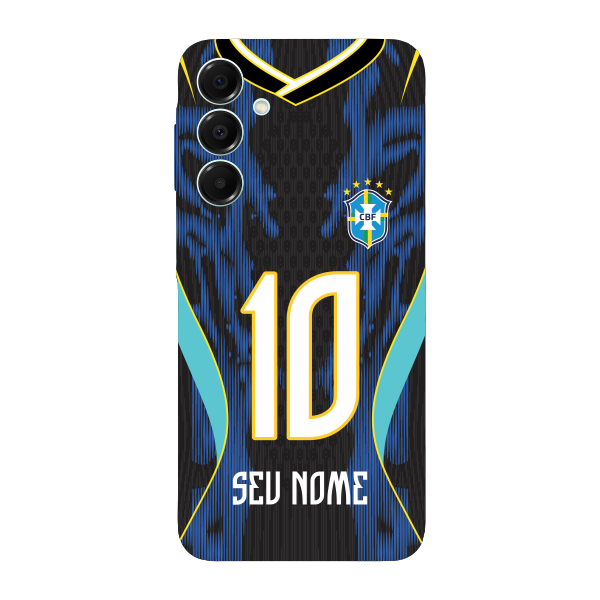 Capinha para Samsung A16 Anti Impacto Personalizada - Copa Brasil Brazil Azul com nome e número